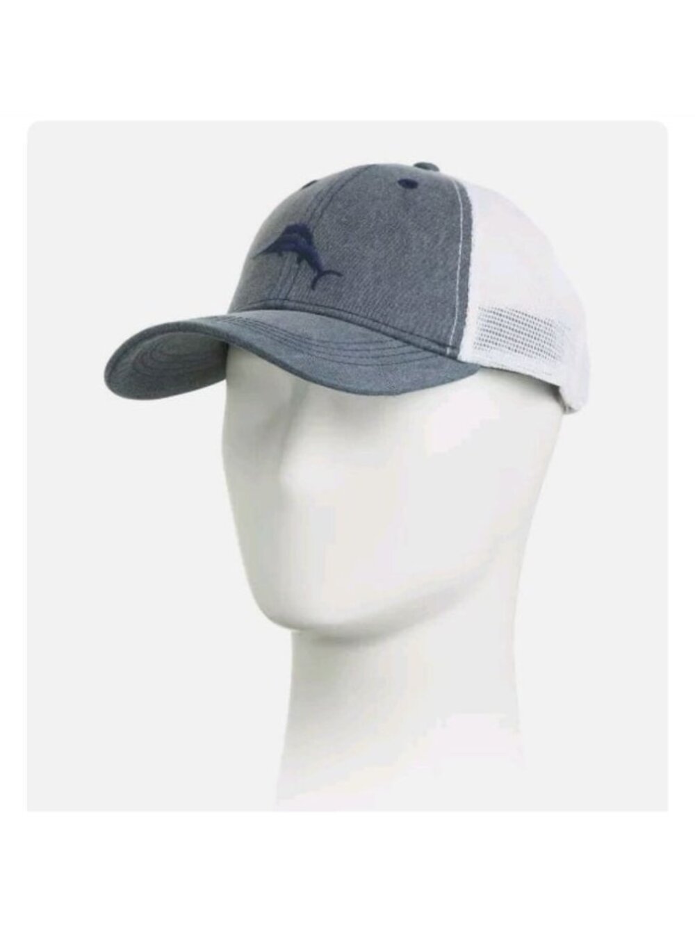 Blue TOMMY BAHAMA Washed Trucker Cap With Marlin Embroidered Detail